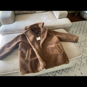 Tan Boucle coat, size 8(medium) brand new